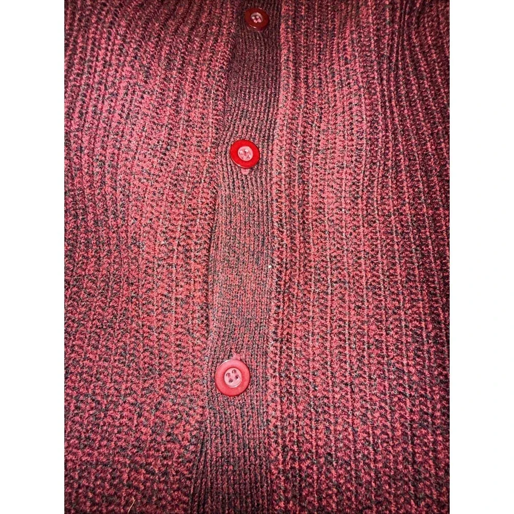 King Size Shaker Knit V-Neck Cardigan Sweater 4XL BIG Men's Burgundy Preppy